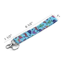Dinosaur Gifts Lanyard ID Holder Cotton Fabric Preschool Lanyard Teacher Gift Coworker Gift for Her Boss (Blue)