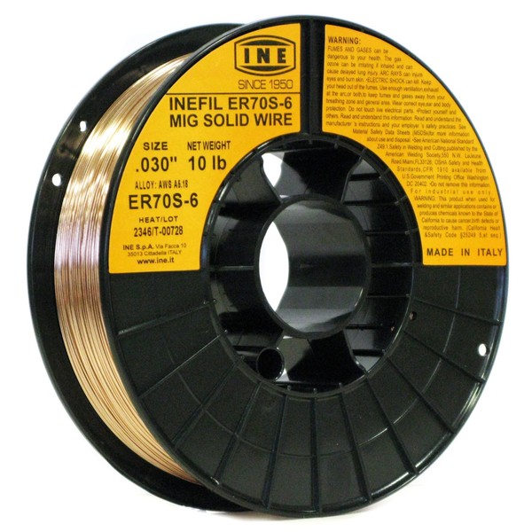 INEFIL ER70S-6 .030-Inch on 10-Pound Spool Carbon Steel Mig Solid Welding Wire