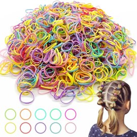 Color Elastic Hair Bands, Elastic Hair Ties, Baby Hair Ties Hair Rubber Bands, 2000 PCS Multi Color Soft Elastic Bands, No Damage Baby Ties No Hurt for Toddler, Baby, Girl, Kids, Women (Mulit-color)