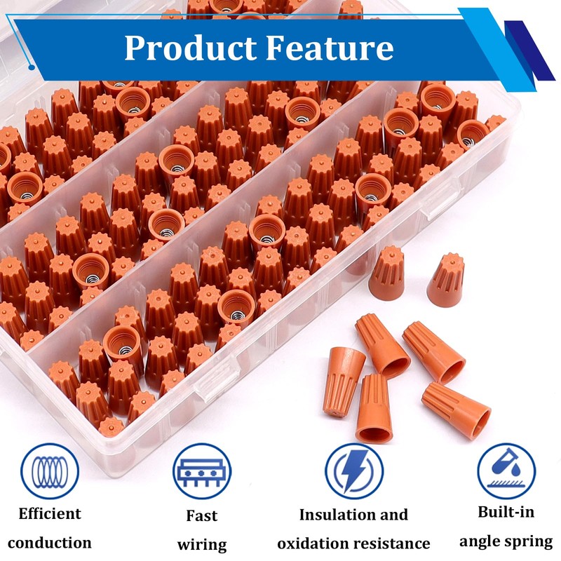 smseace 190Pcs Wire Nuts 18-16AWG Twist Wire connectors Electrical Wire