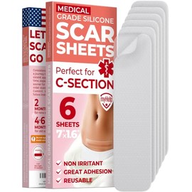 MYHELP Láminas De Silicona De Grado Médico Para Cicatrices - Transparentes - Paquete De 6(7” X 16”)- Diferencia Visible En Cicatrices De Cesárea - Láminas De Silicona Reutilizables Para Cica