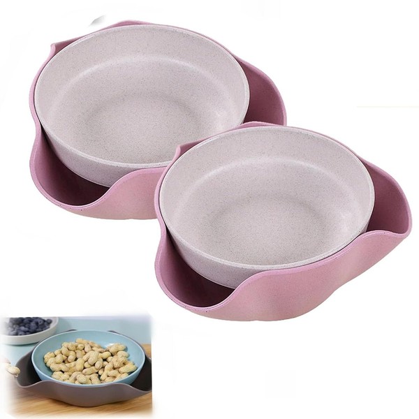 Pistachio Bowl, Snack Serving Dish, Double Dish Nut Bowl with