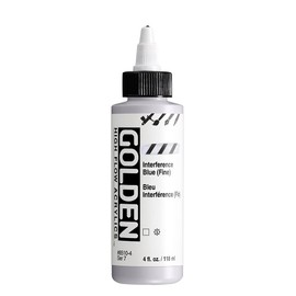 High Flow Acrylics by GOLDEN, Interference Blue (Fine), 4 fl. oz. Bottle, Professional Acrylic Paint, Transparent