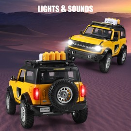 Toy Cars Ford Bronco 1:24 Diecast, Bronco Trucks Pull Back Car Toy, Gifts for Bronco Car Lovers Collection, Yellow