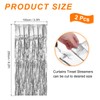 sourcing map 2 Pcs Silver Foil Curtain Backdrop,3.3ft x 8.2ft