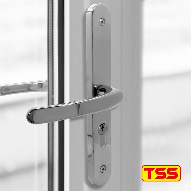 TSS UPVC Door Handle Set, 48mm PZ (Centres), Lever/Lever, Screw