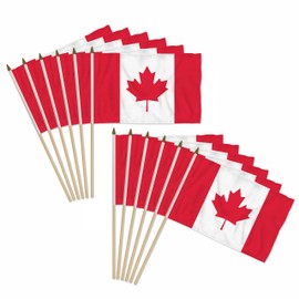 Canada 12x18in Stick Flag - 1 dozen pack