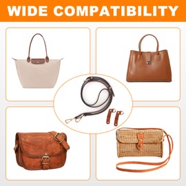 Azjachiny Purse Straps for Women Crossbody Bag Replacement Leather Strap Accessories Set Suit for Longchamp Bag (Brown 1)