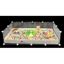 Guinea Pig Acrylic Panel 24"x48" C&C Cage - Cage Kit with Panels, Pre Scored Coroplast, and Connectors -for Guinea Pigs, Hedgehogs, and Tortoise (Panels, Connectors, and Corrucated Plastic Base)