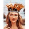 GENBREE Feather Headband Indian Headdress Crown Headpiece Carnival Fascinator Costume
