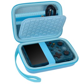 PAIYULE Travel Case Compatible with RG353V/ RG353VS/ R36S Retro Handheld Game Console, Handheld Emulator Storage Holder Organizer, Android Game Console Carrying Bag (Blue) (Box Only)