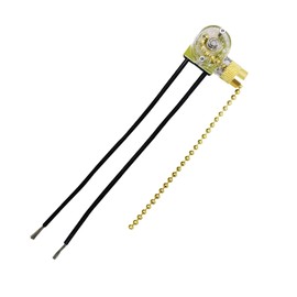 Aginkgo Ceiling Fan Pull Chain Switch Zing Ear ZE-109 3A/250VAC 6A/125VAC 125VL Replacement ON-Off Speed Control Switch Compatible Hunter Closet Lights Wall Lamp Two Wire Switches (Gold Chain)