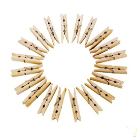 Pmnzdy Pack of 60 Wooden Clothes Pegs Made of Bamboo Wooden Clothes Pegs Sustainable Untreated Clips Wooden Clip for Crafts Projects Photo Hanging and Laundry Hanging 6 cm