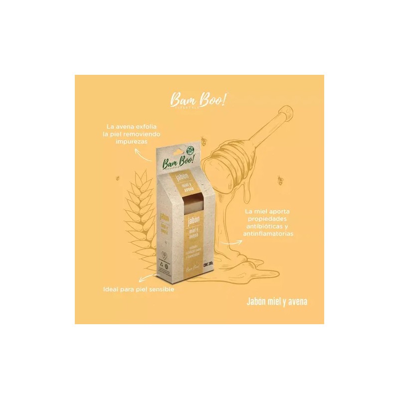Jabón Artesanal De Miel Y Avena 100g Bam Boo Lifestyle