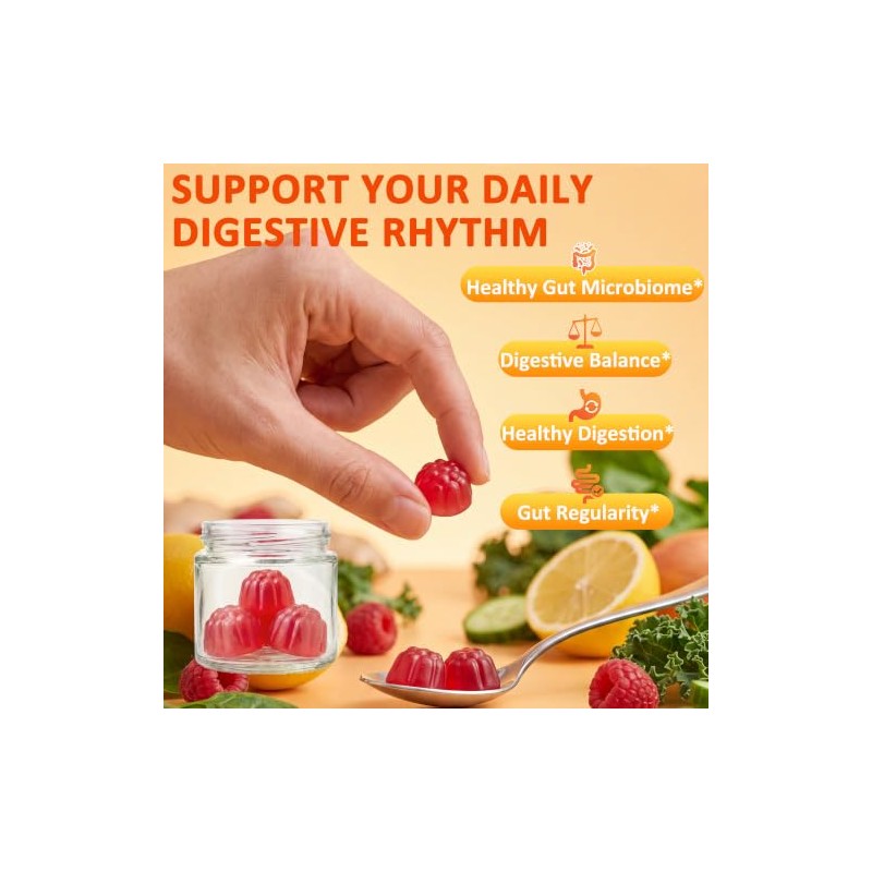 Fibre Gummies, Sugar-Free Fibre Supplements with Sodium for Gut Health