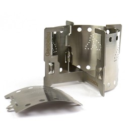 Gaobabu GSET-36 Multi-Cloth Trivet + Panel Windshield 4P Set, Compact Windscreen, Windproof, Windproof, Circular Windscreen, Thin, Lightweight, Compact, Stacking, Alcohol Burner