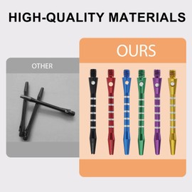 CVMGO 18PCS 53mm Aluminium Dart Stems, 2BA Threaded Metal Medium Dart Shafts for Steel and Soft Tip Darts Assorted Colours Anti Bend Anti Fall Professional Replacement Throwing Fitting Accessories