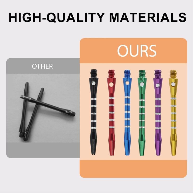 CVMGO 18PCS 53mm Aluminium Dart Stems, 2BA Threaded Metal Medium