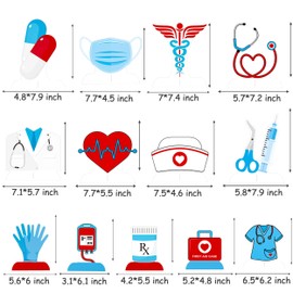 13pcs Nurse Party Honeycomb Centerpieces Nurse Graduation Party Decorations Nursing School Graduation Honeycomb Centerpieces for Medical RN Nurse Grad Theme Birthday Party Baby Shower Supplies