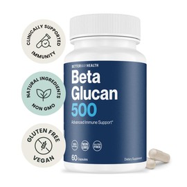 Better Way Health™ - Advanced Immune Readiness - Highly Purified 1,3/1,6 Beta Glucan 500 - Clinically Tested Immune Defense - 500mg/60 Capsules (Pack of 1)
