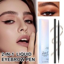 Eye Brow Pen - Double-Ended Liquid Eyebrow Pencil | Makeup Accessories, Long-Lasting Brow Contouring Pen For Daily Travel Work Business