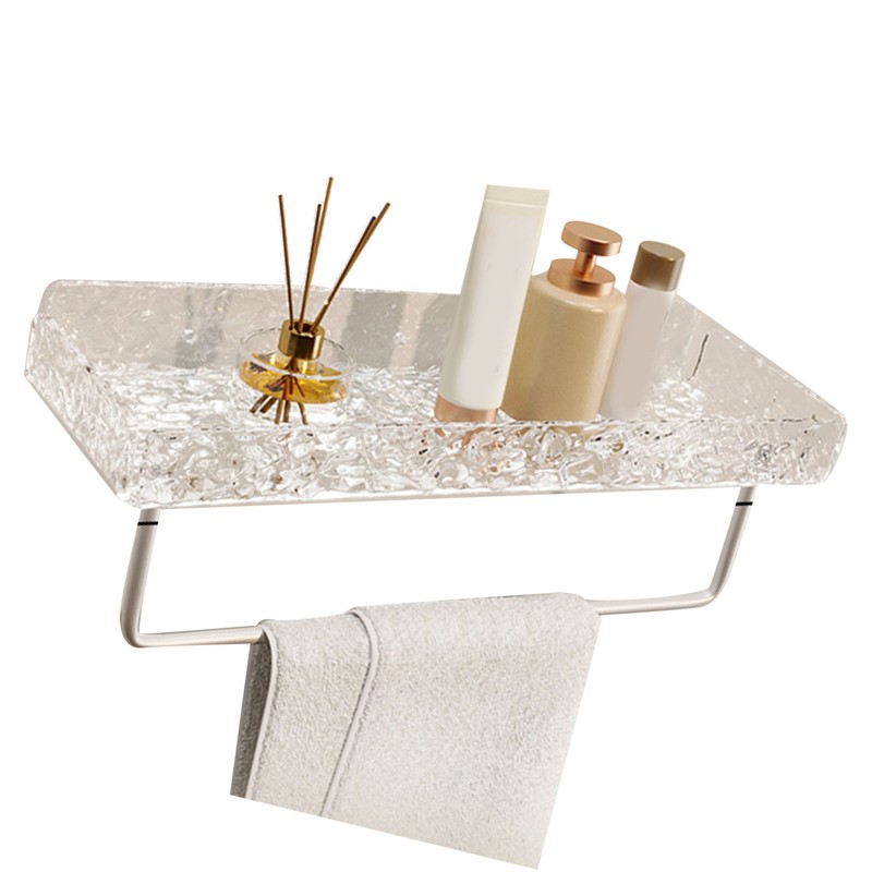 Bathroom Shelves Acrylic Space Saving Hole Free Floating Wall Mounted