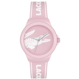LACOSTE NEOCROC 2001218 PINK DIAL PINK & WHITE SILICONE STRAP 38MM WOMEN WATCH