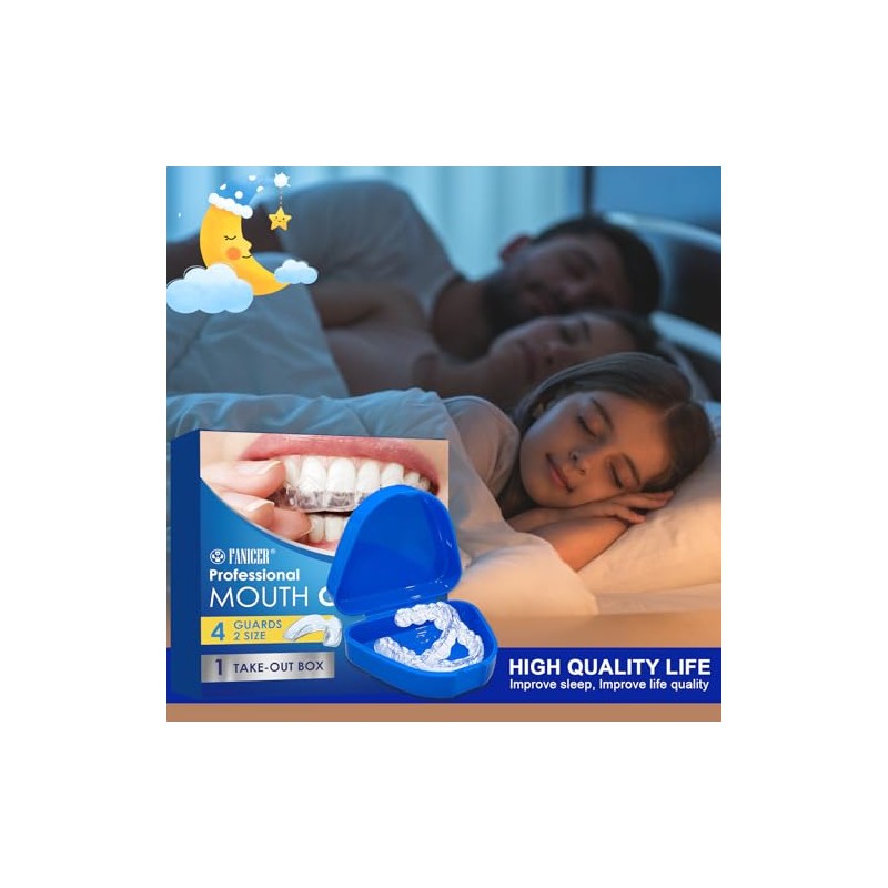 Pack of 4 Grinding Splints for Night, Snoring Splint, Tooth