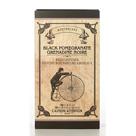 Hosley Reed Diffuser Set, 6.1 oz Apothecary Black Pomegranate Glass Scented Diffuser with Sticks Home Fragrance Reed Diffuser for Bathroom Shelf Décor, Home Décor, Office & Spa