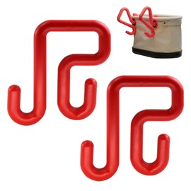 CNQLIS 2 Pack Red Bucket Hooks, Lineman Bucket Tool Holder Fits 3" Bucket Lip, Hooks for Aerial Baskets, Attach Tool Bags or Aprons