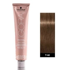 Schwarzkopf Royal Igora Nude Tones Hair Color 7-46 Medium Blonde Beige Chocolate