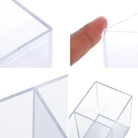 Clear Acrylic Pen Organizer Caddy, Transparent Plastic Silverware Holder, Perfect for Office, Bedroom, and Bathroom Storage (Transparent, One size)