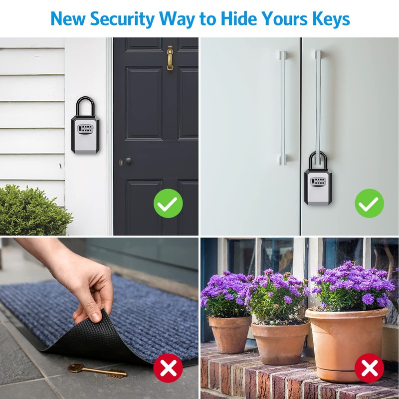 OQIMAX Key Lock Box Outside,Key Safe Lock Box for Outdoor