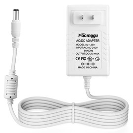 Facmogu 60W 12V 5A Power Adapter, AC 100-240V to DC 12V 5000mA Wall Adapter, 12 Volt Power Supply Module 5 Amp, 60W Switching Transformer AC to DC Converter, Compatible Both 5.5x2.5mm & 5.5x2.1mm Plug