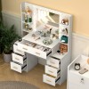 Yamissi Vanity Desk with Large Mirror, Drawers and 11 Lights