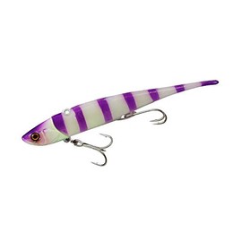 Jackall Big Backer Soft Vibe Lure, 1.0 oz (28 g), Thick Sword Fish Purple Glow Stripe