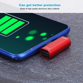 TypeC Converter Splitter Dual 2 in 1 to Headphone USB Audio Adapter with Tin Plated Copper Wire, Fast Charging for Headphone (Red)