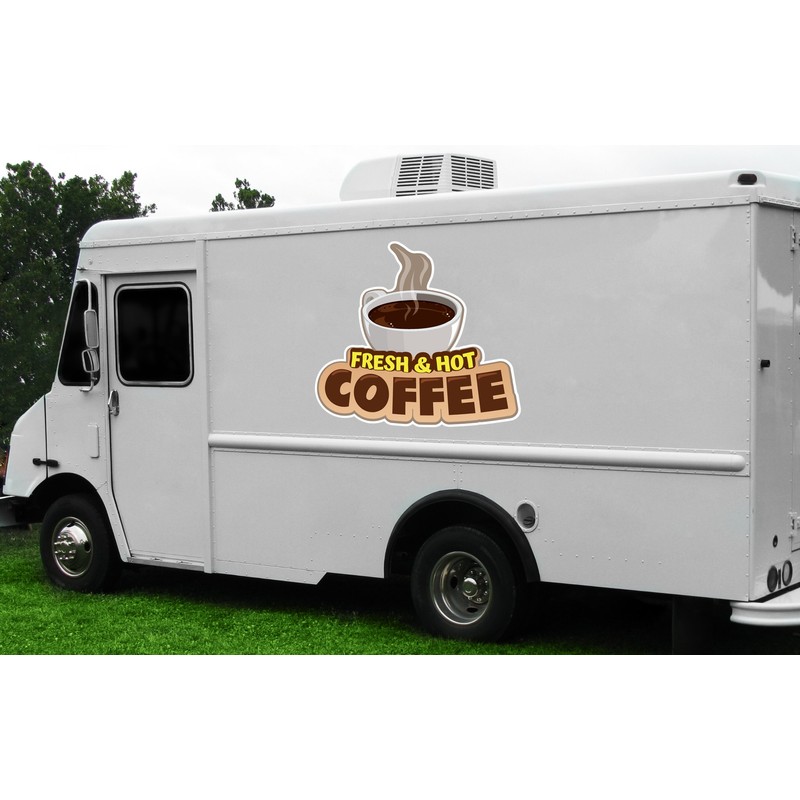 Fresh HOT Coffee 16" Concession Decal Sign cart Trailer Stand