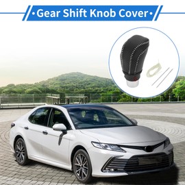 VekAuto 1 Set Gear Shift Knob Cover for Toyota Camry 2018-2023 Anti-Slip Faux Leather Black Beige Stick Shifting Handle Protector