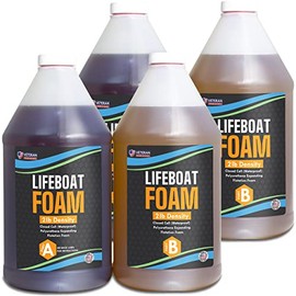 Lifeboat Urethane Pour Foam - 2lb Density - 4 Gallon Kit 2-Part Closed Cell Rigid Pour Foam - Fast-Acting Formula - Great for Boat Buoyancy, Flotation, Filling, Soundproofing, & Insulation
