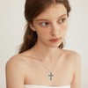 KoyeKei Religious Cross Necklace for Women 925 Sterling Silver Turquoise