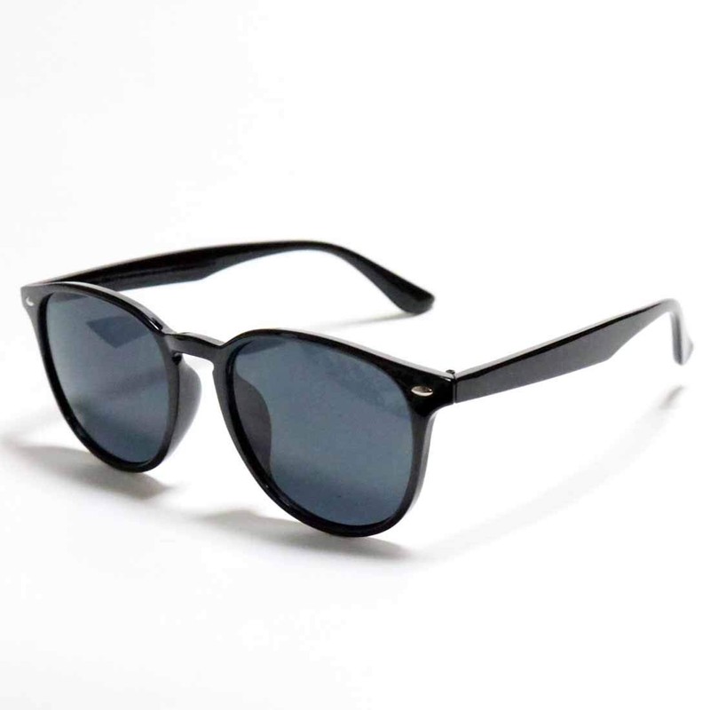 [FashionBerry] ブラック×スモーク サングラス 度なしメガネ ファッションメガネ めがね 眼鏡 メンズ レディース 丸