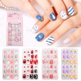 [Overseas] Kids Nail Art Ready-Made Vest Children's Wearable Vest 24 Character Christmas Nail Detachable Giselle Pnt-15 Children's Christmas Nail Art Patch/ PNT-15-124 30ea