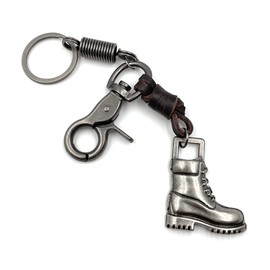 Onwomania - Boot Leather Craftsman Keyring - Metal Lucky Charm Ideal as a Gift e.g. for a Best Friend, Best Friend, Mum - For Men, Women & Children, silver, Unit size