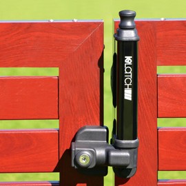 Safetech Hardware 10-inch Child Safety Magnetic Gate Latch, Top Pull and Key Lockable Swimming Pool Gate Latch Lock with Self Latching Mechanism, Perfect for Pet & Kids Safety Fence (Black SL-25H)