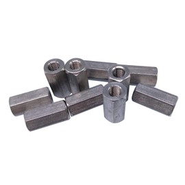 10pcs M6 x 1 x 20mm Stainless steel Long Coupling Hex Nut Connector