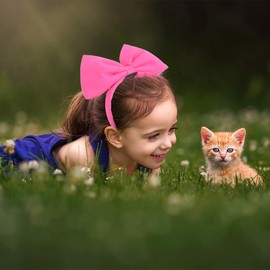 HoveBeaty Hair Band Bow Headbands Headdress for Women and Girls, Perfect Hair Accessories for Party and Cosplay (pink)