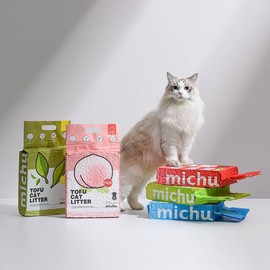 Michu Cat Litter Tofu Cat Litter Best Cat Litter Natural Clumping Tofu Cat Litter 5.5lb/88oz 5 Scents (Original, 2 Pack)