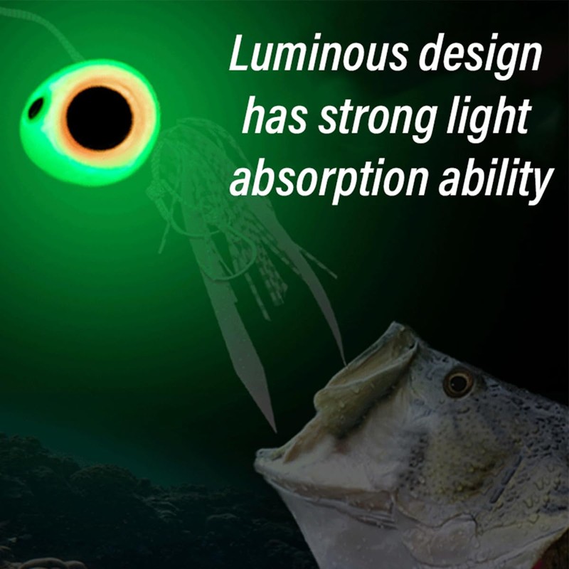AIMALL Luminous Fishing Lures Glow Artificial Baits with 3D Fisheye,