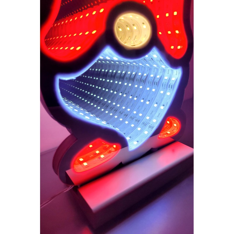 LED Santa Claus Infinity Effect Timer Function Illuminated on Both